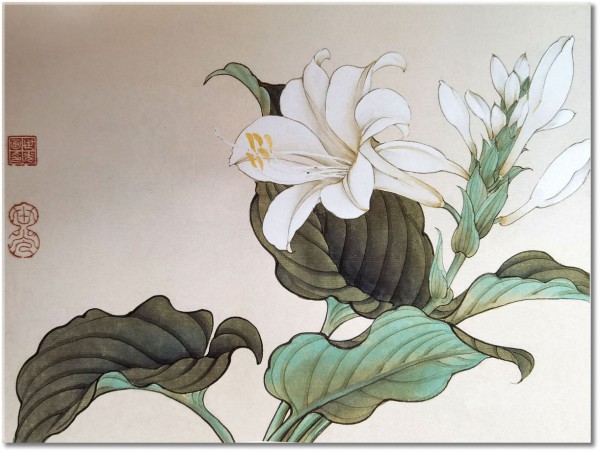 tablou canvas, acuarela, alb, arta, bej, china, crini, desen, flori, naturi-moarte-alte-picturi, picturi, verde