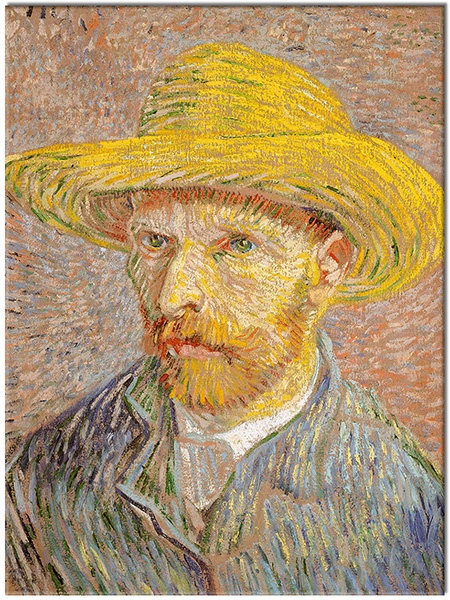 Tablou: Autoportret cu pălărie de paie, Vincent van Gogh, tablou imprimat