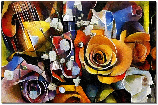 tablou canvas, abstract-fantezie, alb, albastru, arta, arta-contemporana, galben, multicolor, picturi, picturi-abstracte, portocaliu