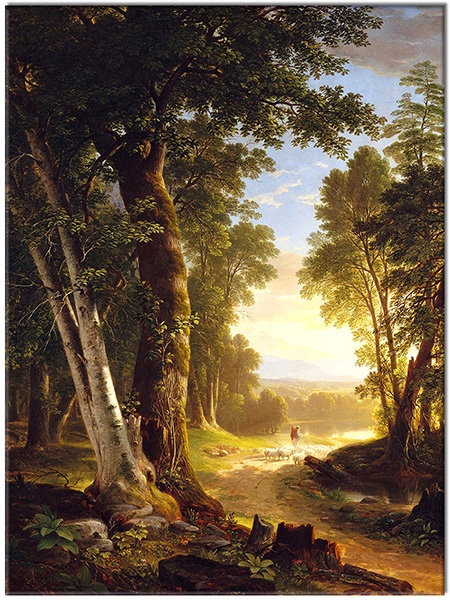 tablou canvas, albastru, arta, brown-durand, copaci, galben, paduri, peisaje, pictori, picturi, picturi-peisaje, verde