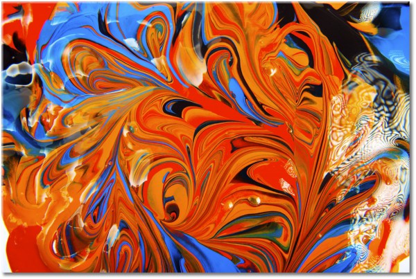 tablou canvas, abstract-fantezie, alb, albastru, arta, arta-contemporana, multicolor, negru, picturi, picturi-abstracte, portocaliu, rosu