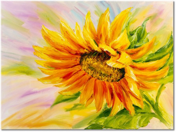 tablou canvas, arta, bej, floarea-soarelui, flori, maro, naturi-moarte-alte-picturi, picturi, portocaliu, verde