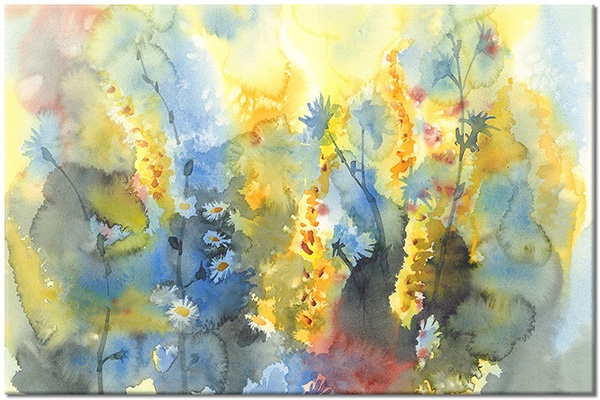 tablou canvas, abstract-fantezie, acuarela, alb, albastru, arta, bej, galben, gri, maro, multicolor, naturi-moarte-alte-picturi, picturi, portocaliu, verde, violet