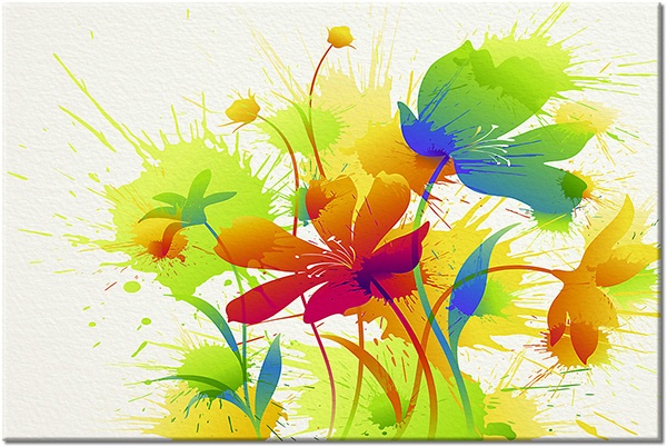 tablou canvas, abstract-fantezie, alb, albastru, arta, bej, desen, flori, galben, gri, maro, naturi-moarte-alte-picturi, picturi, portocaliu, rosu, verde