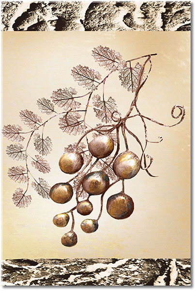 tablou canvas, abstract-fantezie, arta, arta-contemporana, bej, flori, fructe, frunze, galben, maro, natura-moarta, naturi-moarte-alte-picturi, picturi, portocaliu, sepia