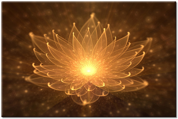 Tablou: Ilustrație abstractă cu o floare de lotus luminoasă
