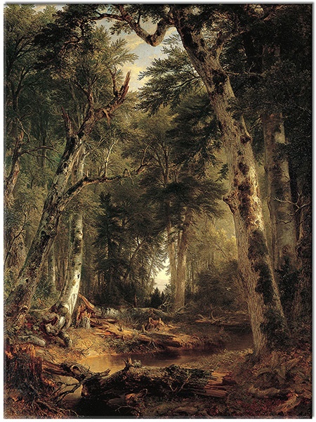 tablou canvas, alb, arta, brown-durand, copaci, flori, maro, paduri, paduri, peisaje, pictori, picturi, picturi-peisaje, rauri, verde