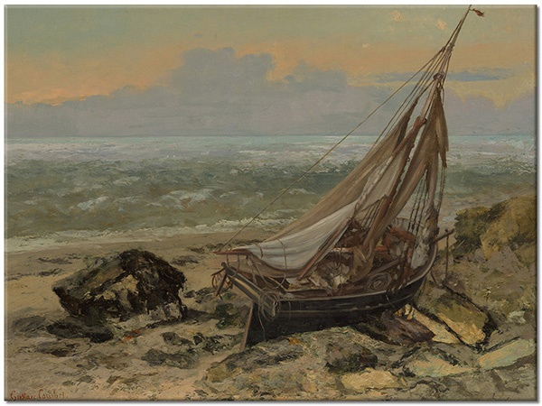 tablou canvas, albastru, arta, barci-corabii, bej, courbet, diverse, gri, mare, mare-cascade-lacuri, maro, masini-trenuri-corabii-avioane, peisaje, pictori, picturi, picturi-peisaje, portocaliu