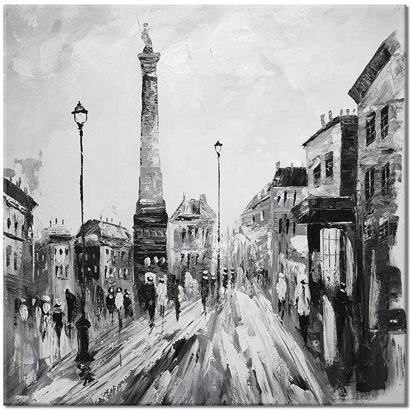 tablou canvas, alb, alb-negru, arta, gri, negru, orase, picturi, picturi-peisaje, strada