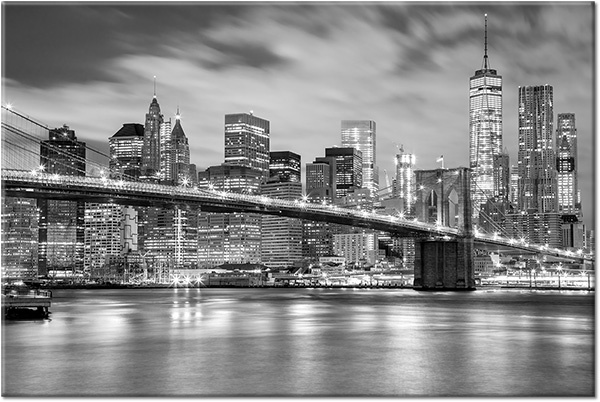 tablou canvas, alb, cladiri, gri, negru, new-york, orase, peisaje, peisaje-urbane-rurale, poduri, sua