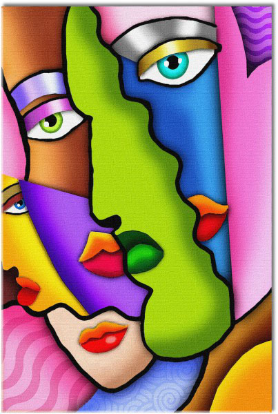 tablou canvas, abstract-fantezie, alb, albastru, arta, arta-contemporana, desen, galben, multicolor, negru, ochi, picturi, picturi-abstracte, portocaliu, portrete, rosu, roz, verde, violet