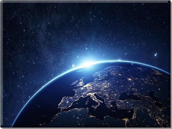 tablou canvas, alb, albastru, apus, astronomie, diverse, negru, pamant, planete, rasarit, soare, stele, univers
