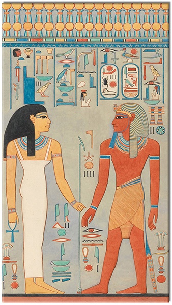 tablou canvas, alb, albastru, arta, desen, diverse, diverse-altele, egipt, galben, mitologie, naturi-moarte-alte-picturi, papirus, picturi, picturi-personaje, portocaliu, roz, vintage