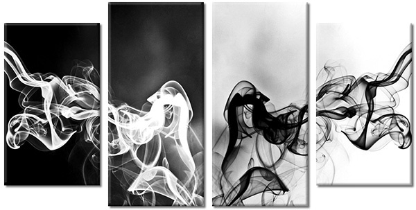 tablou canvas, abstract-fantezie, alb, alb-negru, arta, arta-contemporana, baruri, fum, negru, simetrie