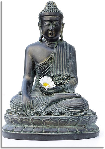 tablou canvas, alb, buddha, feng-shui-zen, gri, mitologie, statuie