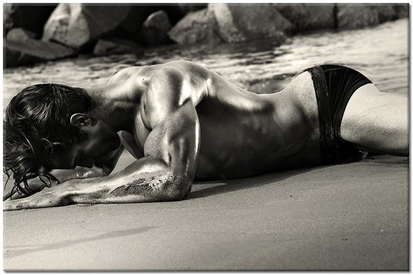 tablou canvas, alb, alb-negru, barbati, diverse, gri, negru, sexy