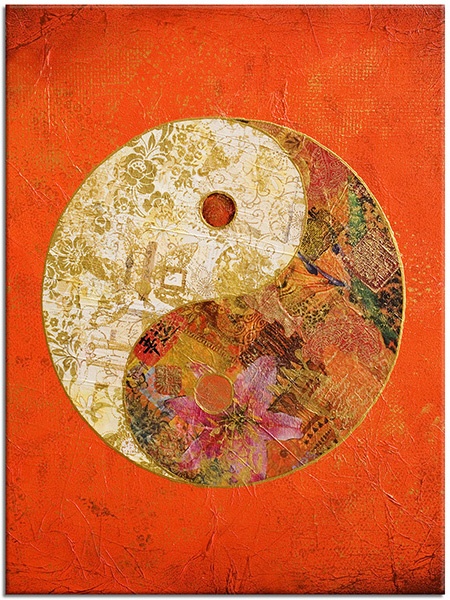 tablou canvas, abstract-fantezie, arta, bej, feng-shui-zen, galben, naturi-moarte-alte-picturi, picturi, portocaliu, rosu, yin-yang