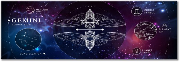 tablou canvas, abstract-fantezie, alb, albastru, diverse, diverse-altele, violet, zodii